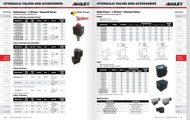 Bailey hydraulic valves and accessories catalog spread