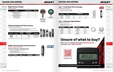 Bailey gauges and meters catalog spread