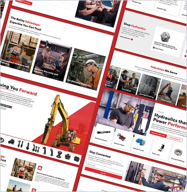 Bailey website page designs collage