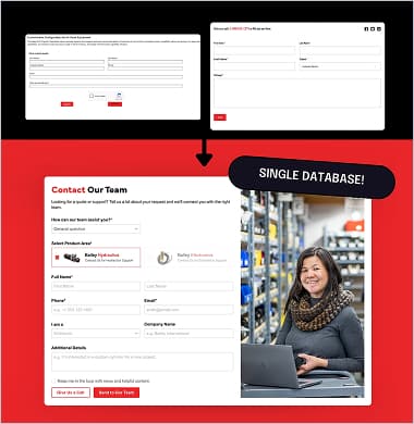 Bailey contact form consolidated into a single database
