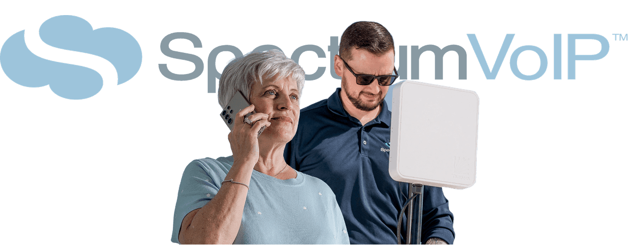 SpectrumVoIP technician and a customer