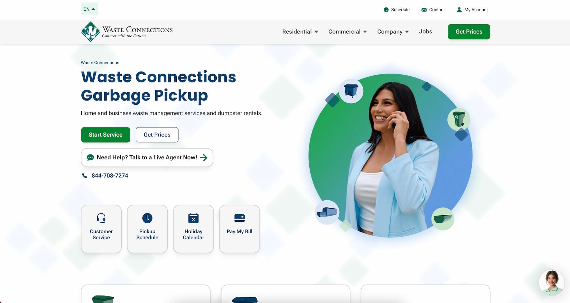 Waste Connections new website design